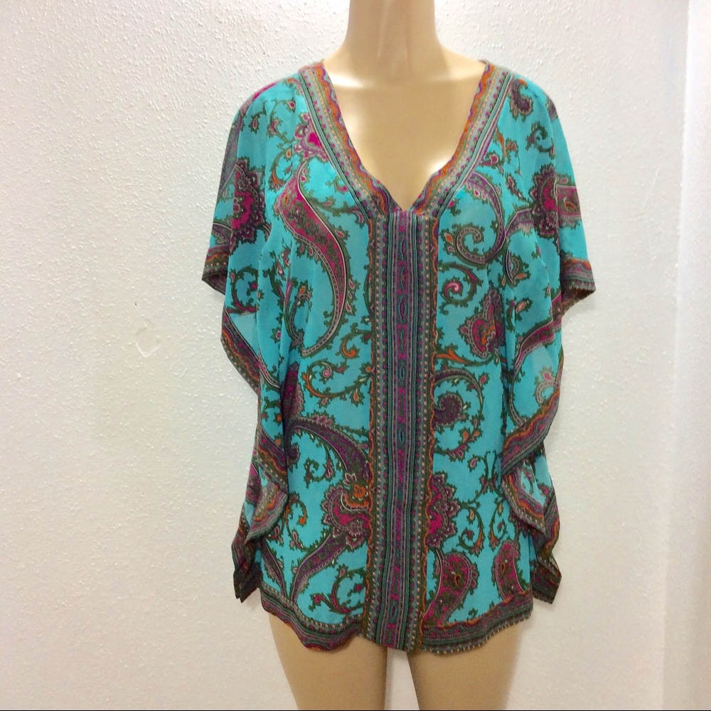 Nicole Miller paisley print top 🦉